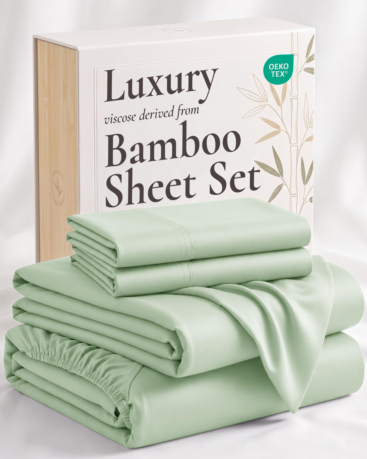 Hotel Sheets Direct face avant montrant la teinte vert pâle et finition satinée