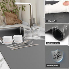 HotLive tapis posé au-dessus de l'évier séchant assiettes et verres en sécurité