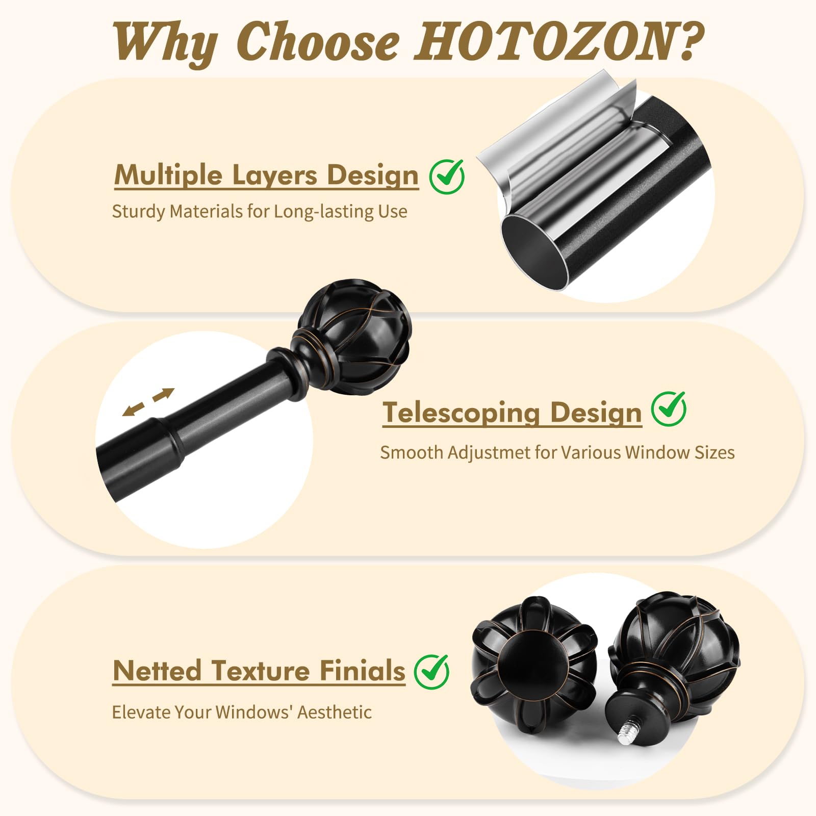 HOTOZON matériau métallique gros plan prouvant solidité et durabilité