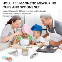 HOUJIP cuillère double-face montrant extrémités pour liquide et sec