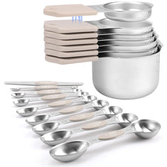 HOUJIP face avant du lot montrant les tasses et cuillères aimantées, organisation efficace
