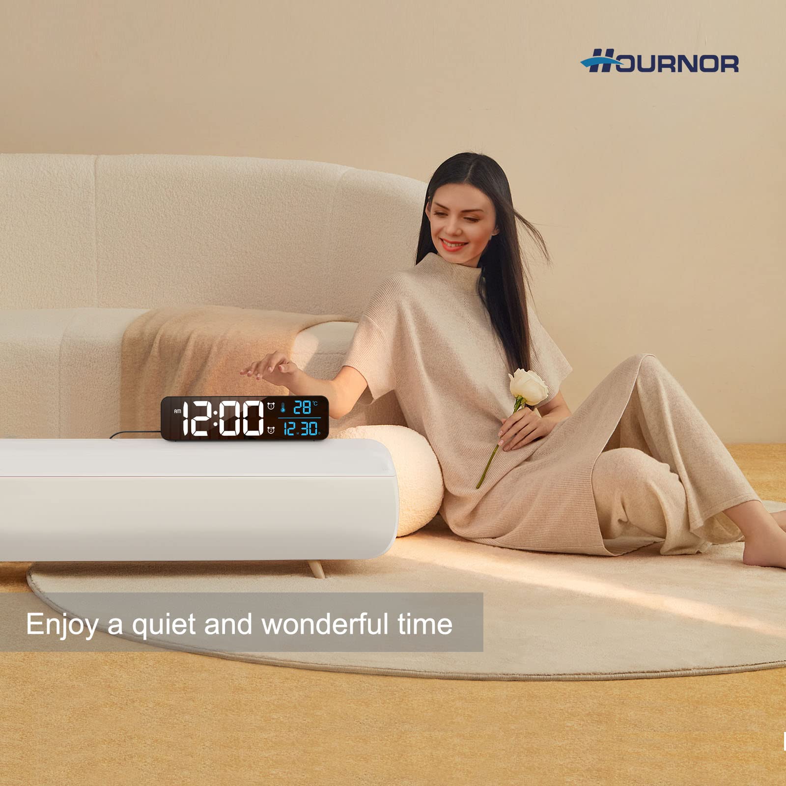 Hournor bouton luminosité cinq niveaux pour confort visuel