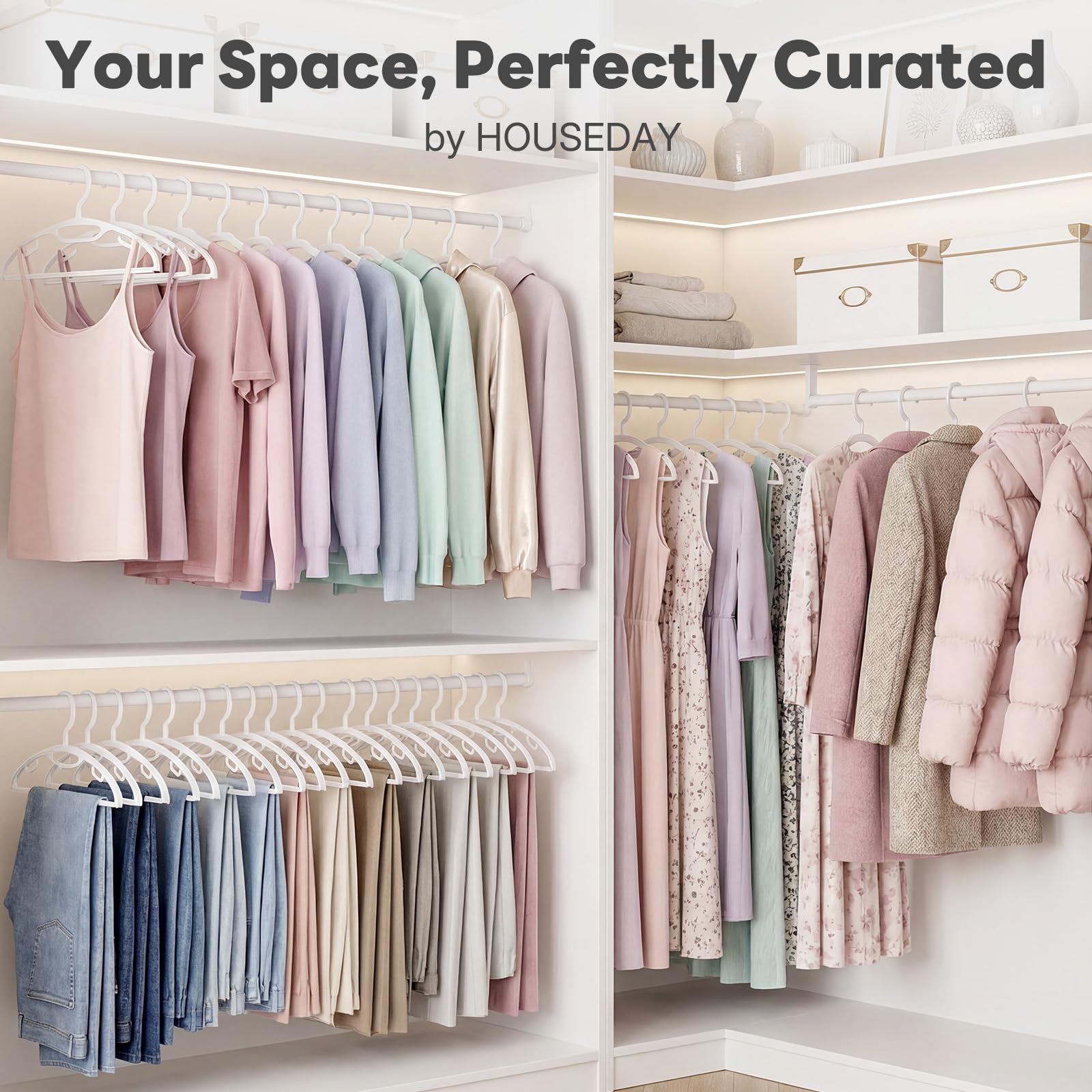 HOUSE DAY cintres dans chambre aménagée, solution d'armoire élégante