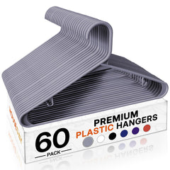 HOUSE DAY face du pack de 60 cintres gris, gain d'espace immédiat