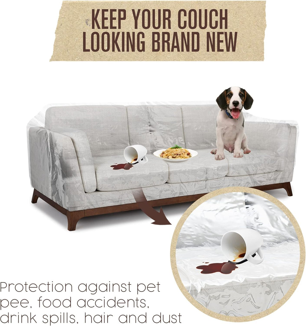 Houseables housse en usage avec chien protégeant le canapé