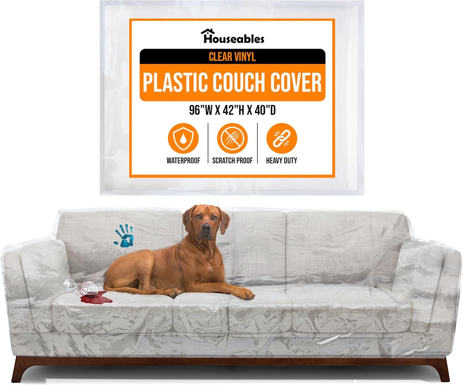 Houseables housse plastique face avant montrant protection intégrale