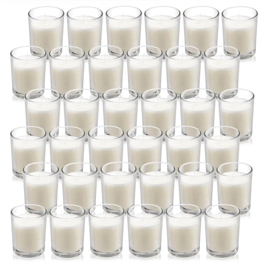 Housecret bougie votive en verre vue de face, flamme stable et élégante