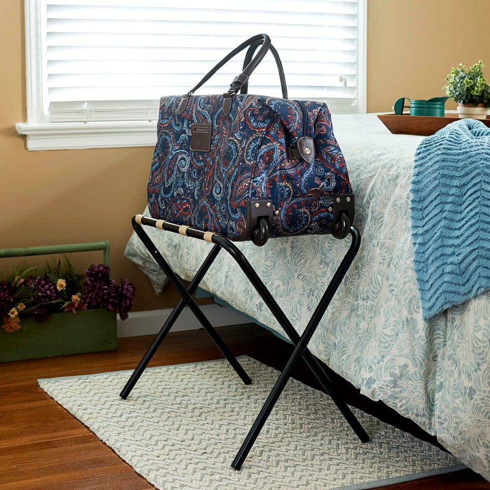 Household Essentials porte-bagages en usage avec valise, accès facilité