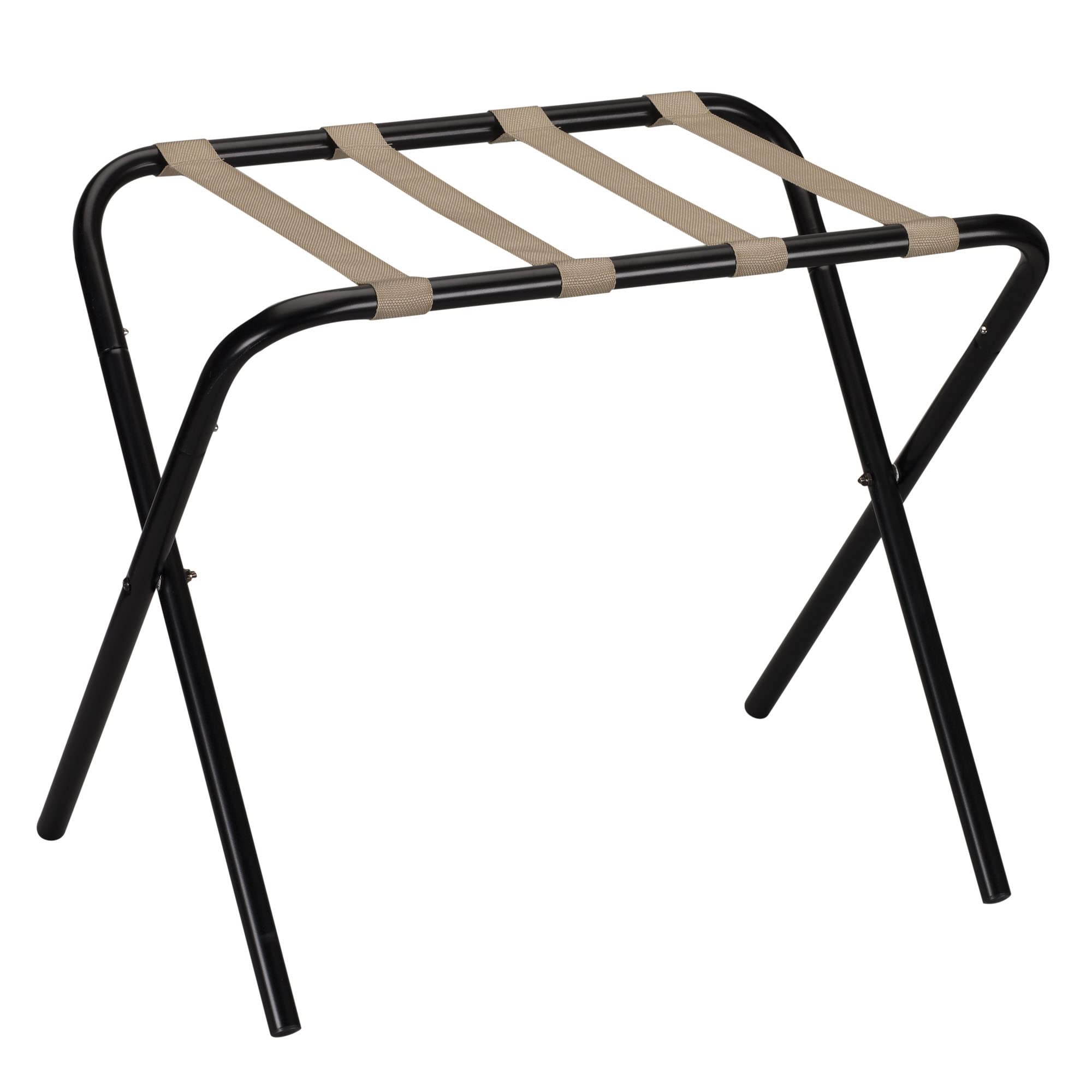 Household Essentials vue avant du porte-bagages noir et kaki, support stable