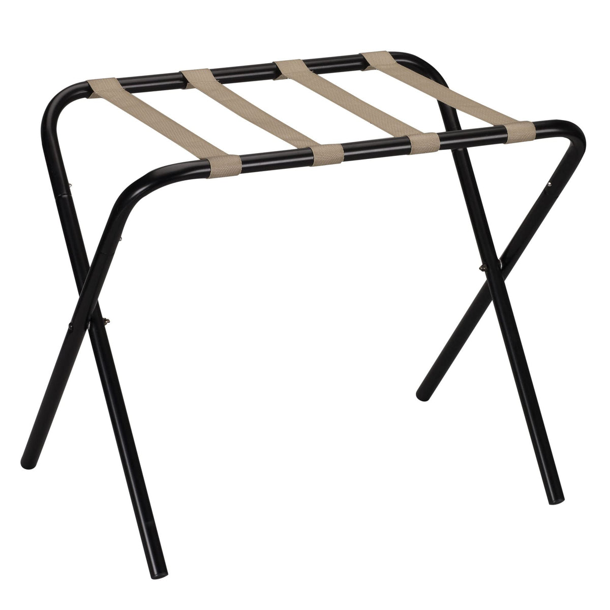 Household Essentials vue avant du porte-bagages noir et kaki, support stable