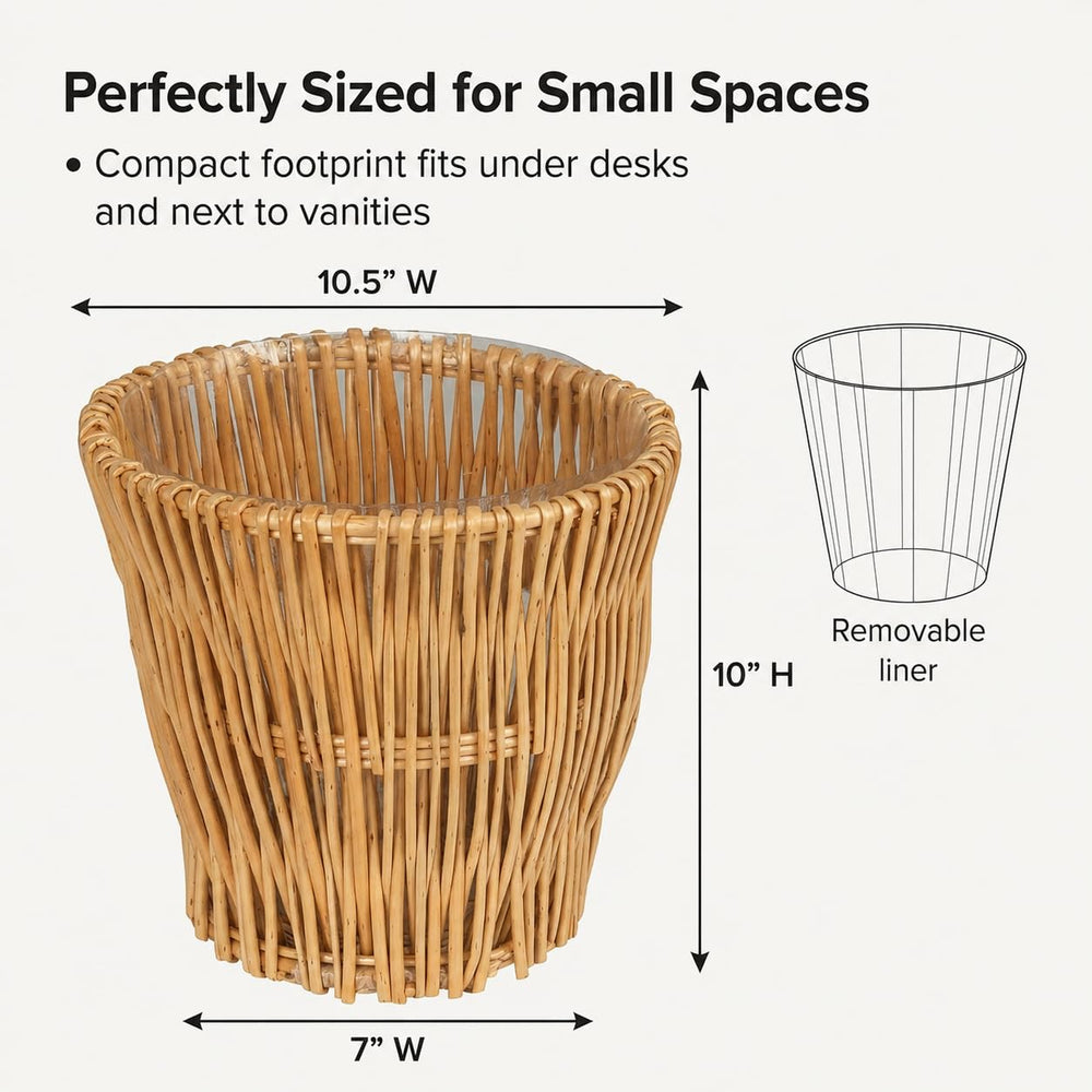 Household Essentials gros plan sur le tressage en saule montrant finition artisanale