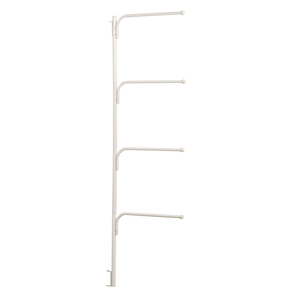 Household Essentials Hinge It face du support blanc montrant quatre barres, rangement compact