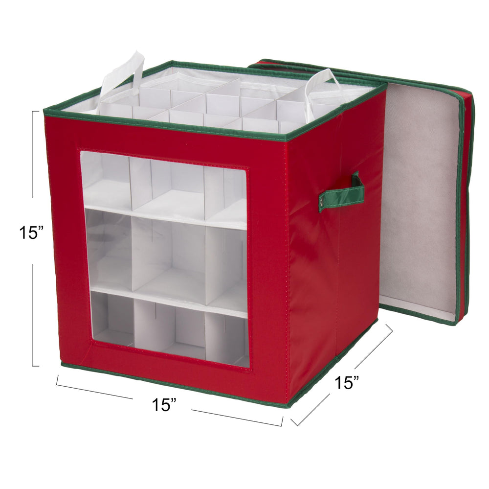 Household Essentials boîte ouverte avec plateau supérieur retiré, accès facilité aux décorations