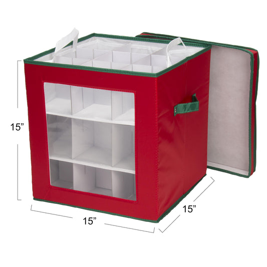 Household Essentials boîte ouverte avec plateau supérieur retiré, accès facilité aux décorations