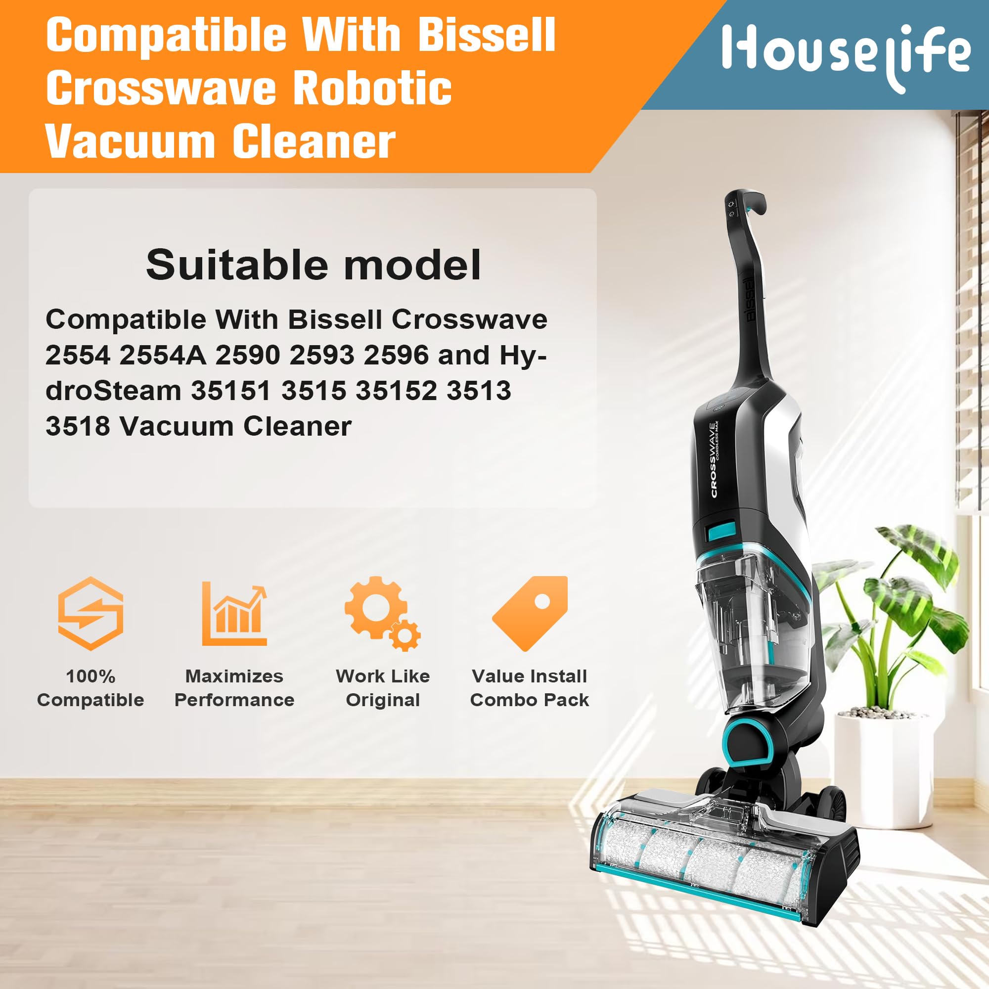 Houselife rouleau multi-surface gros plan montrant fibres, collecte efficace des poils