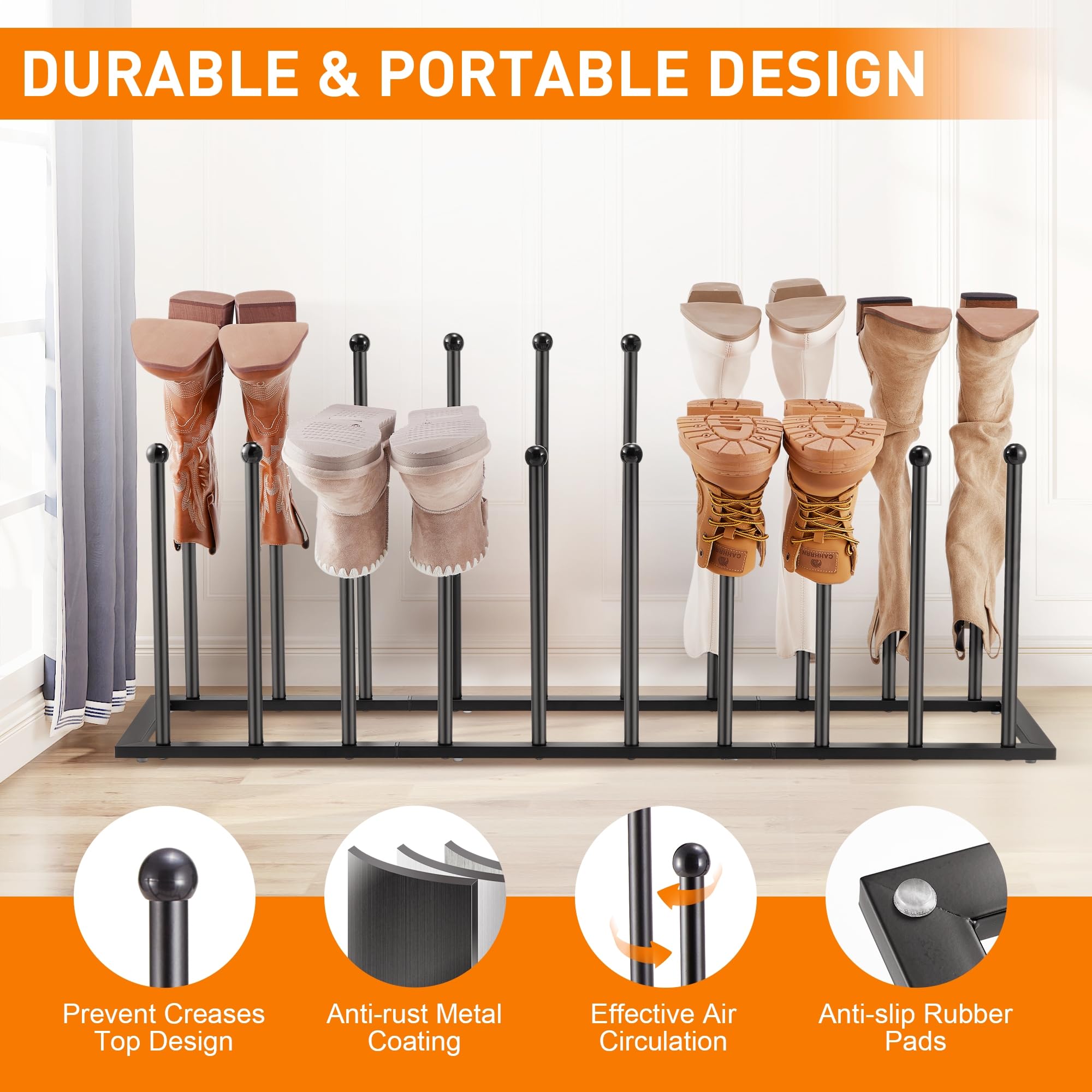 Housen Solutions porte-bottes en situation avec différentes paires organisées efficacement