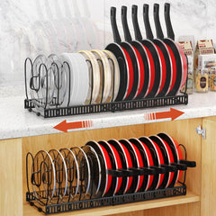 Housolution vue avant du rack noir montrant rangement structuré et gain de place