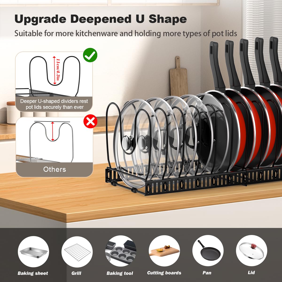 Housolution gros plan sur séparateur réglable pour organiser tailles variées