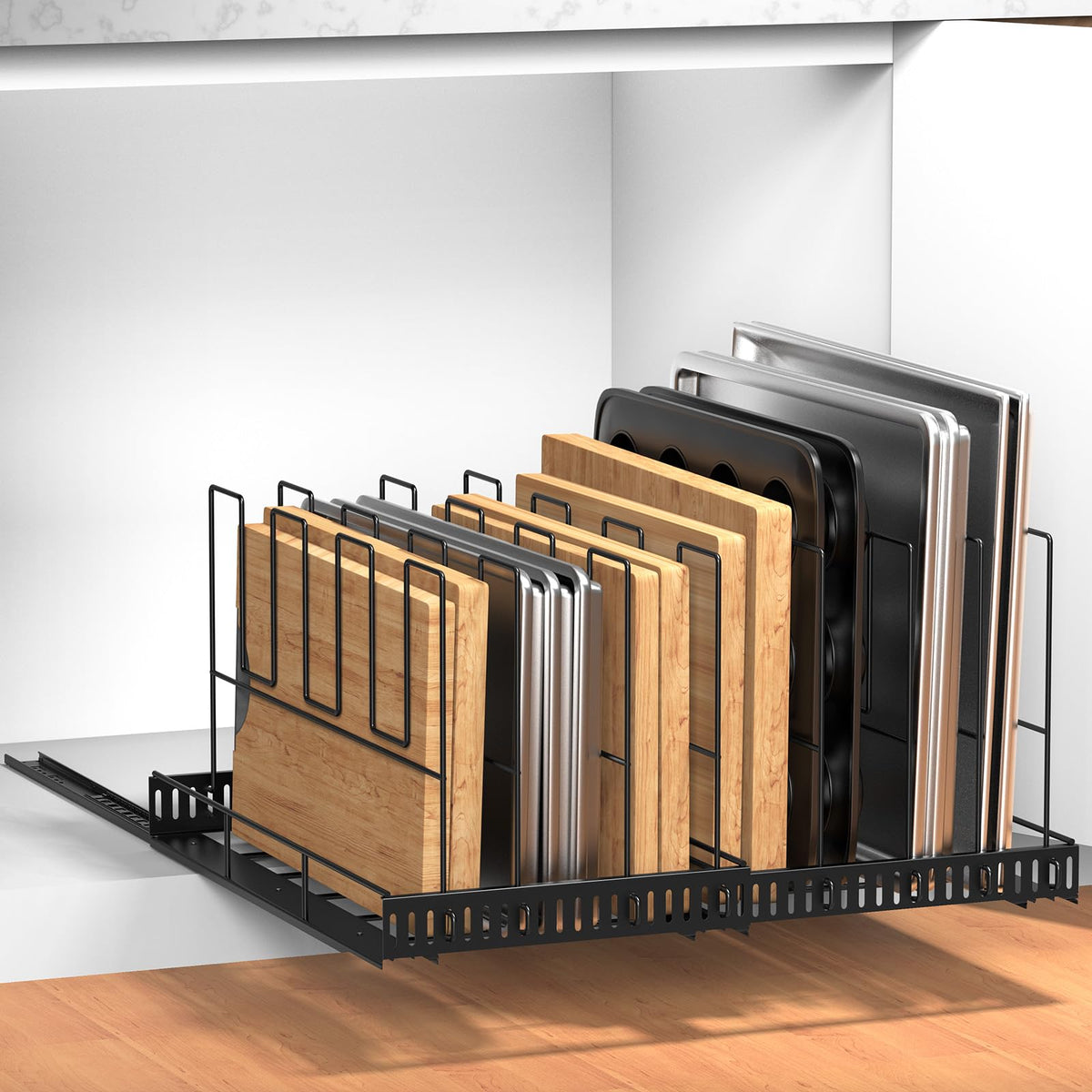 Housolution face avant du produit montrant le rangement organisé et gain de place