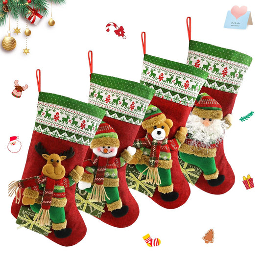 Houwsbaby chaussette de Noël face, décoration festive prête à suspendre