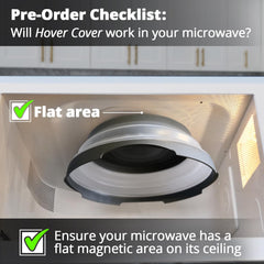 HOVER COVER en usage sur une assiette chaude, protège des éclaboussures