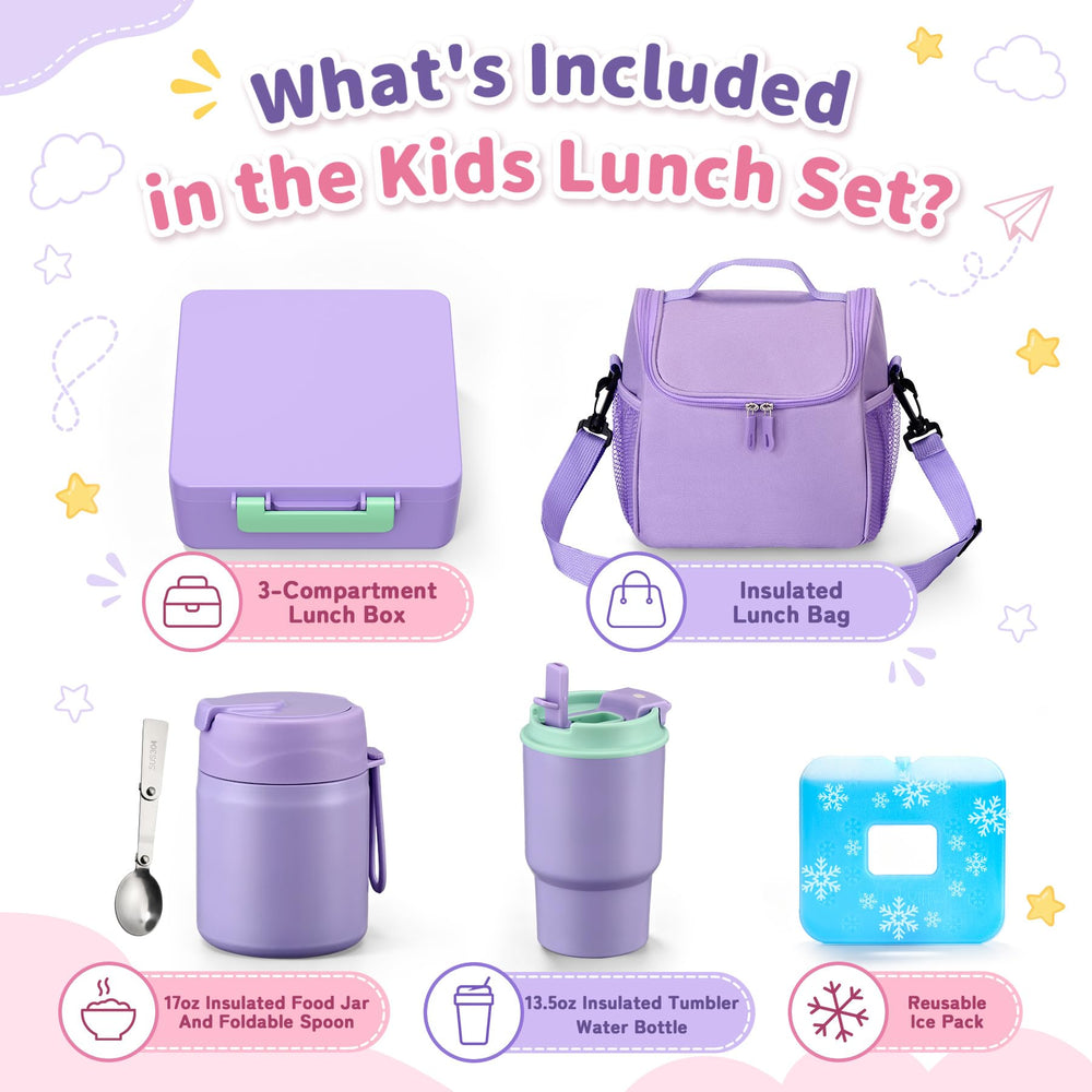 Howeemo intérieur bento avec 3 compartiments gardant repas séparés