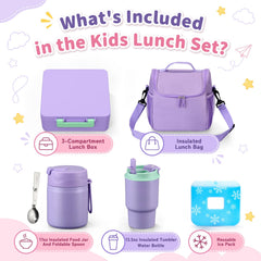 Howeemo intérieur bento avec 3 compartiments gardant repas séparés