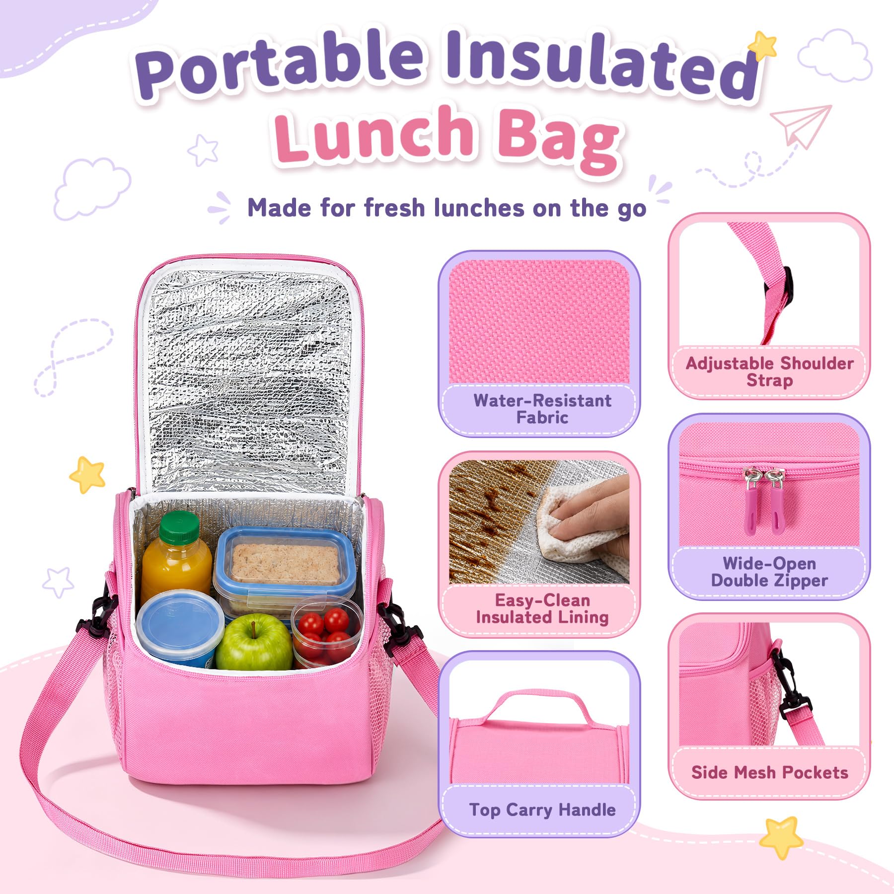 Howeemo bento ouvert montrant trois compartiments et portions adaptées enfants