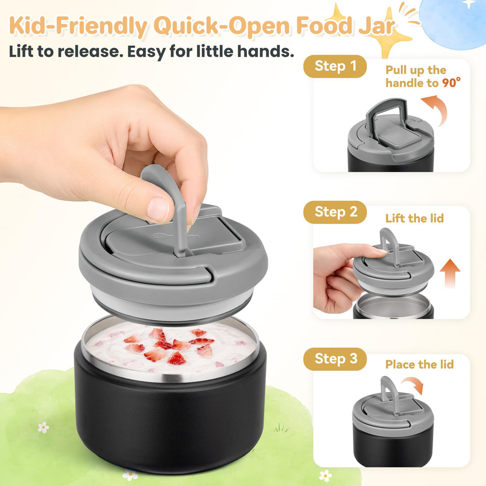 Howeemo cuillère en acier rangée dans le thermos pratique à utiliser