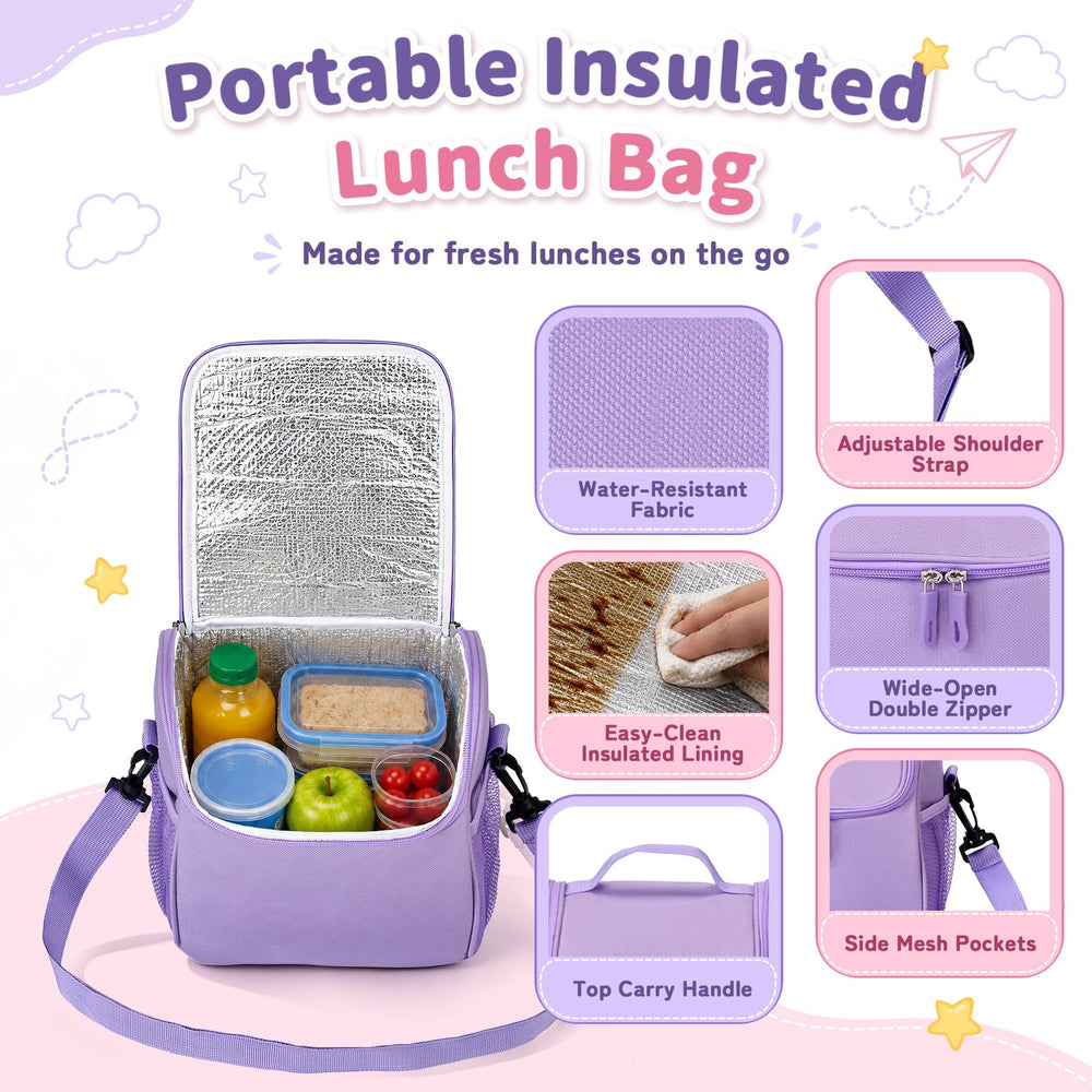 Howeemo ensemble complet bento, thermos, gourde et sac pour repas scolaire