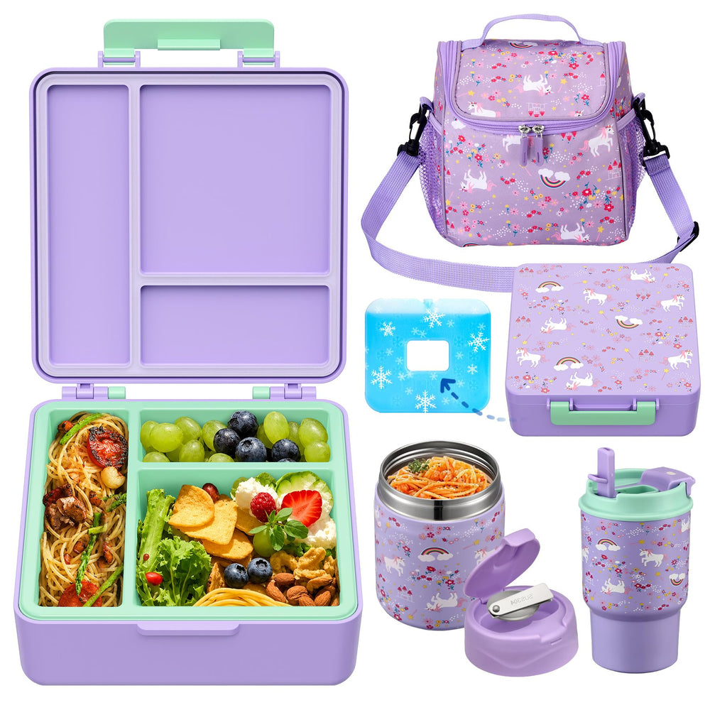 Howeemo pack complet devant montrant boîte, thermos, gourde et sac pour repas organisés