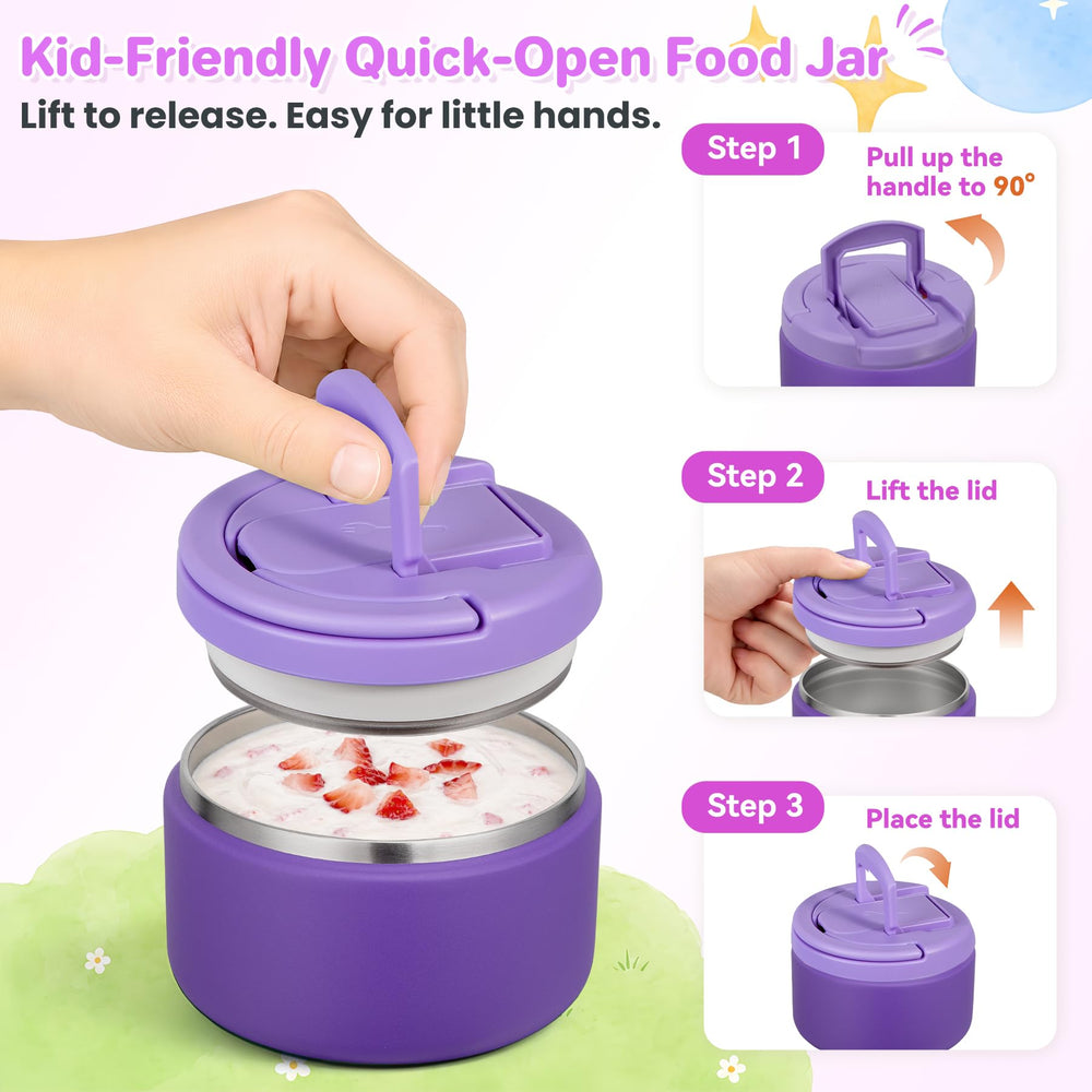 Howeemo thermos avec cuillère intégrée rangement pratique pour enfant