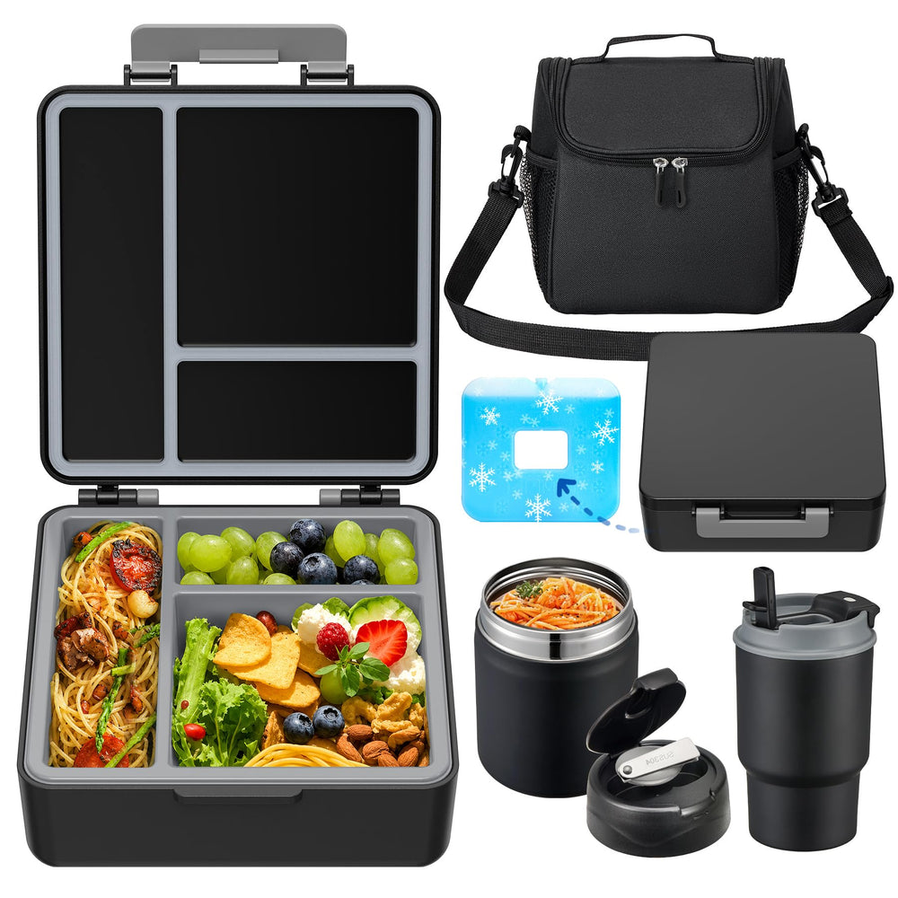 Howeemo boîte bento vue de face montrant compartiments et fermeture étanche