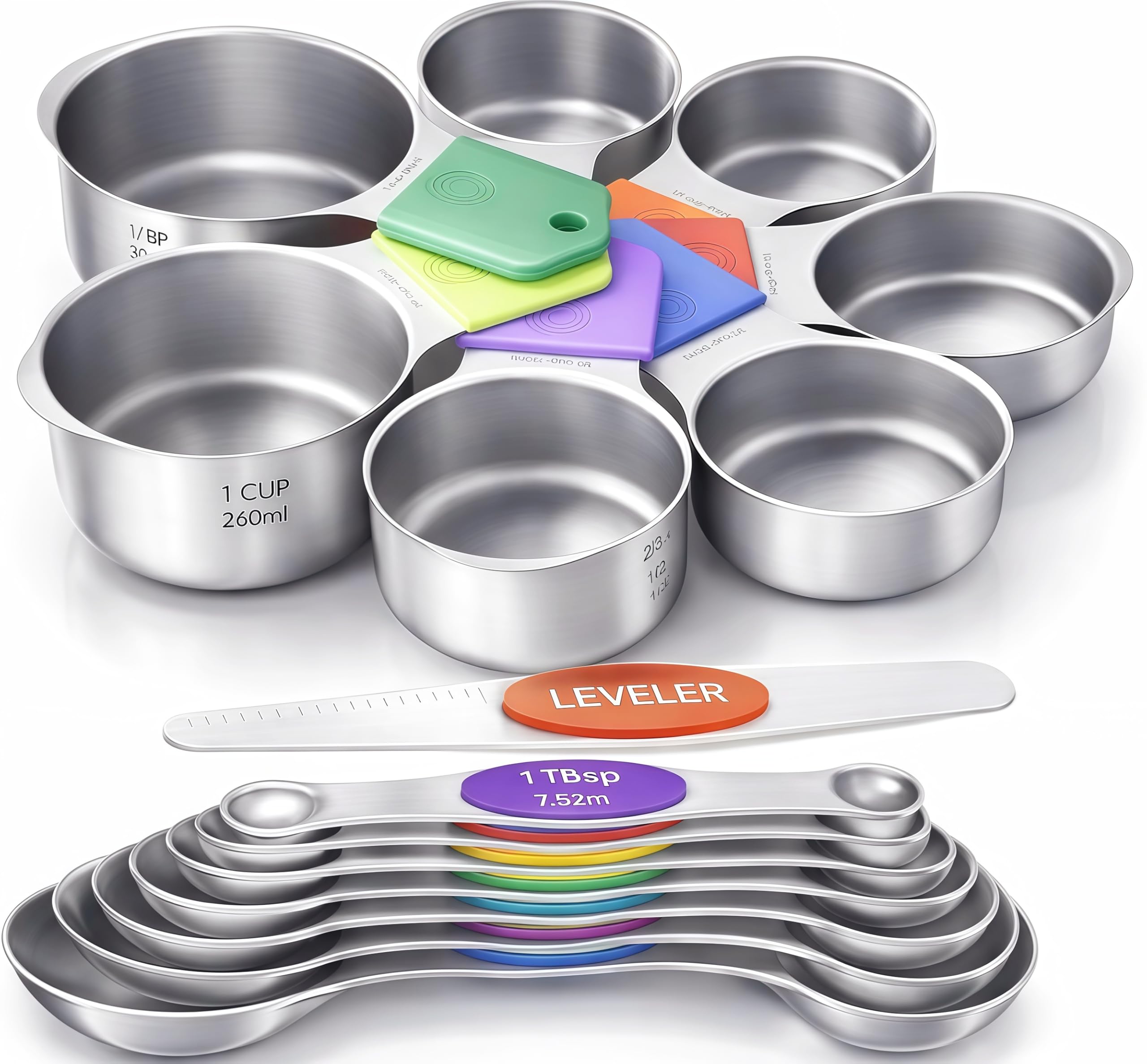 howgoody ensemble face avant montrant toutes les tasses et cuillères, organisation pratique