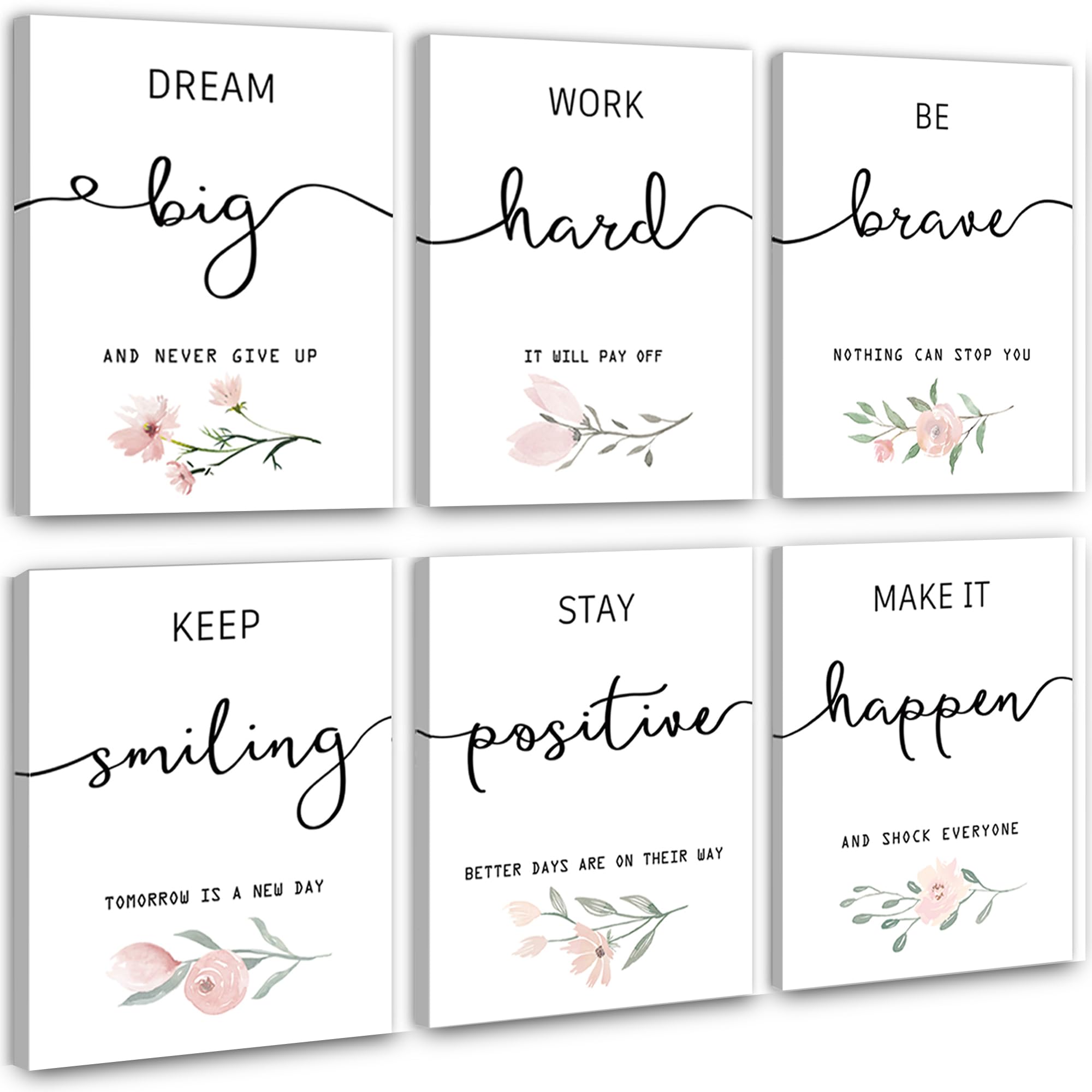 Howwii ensemble face montrant six tableaux motivants pour habiller un mur