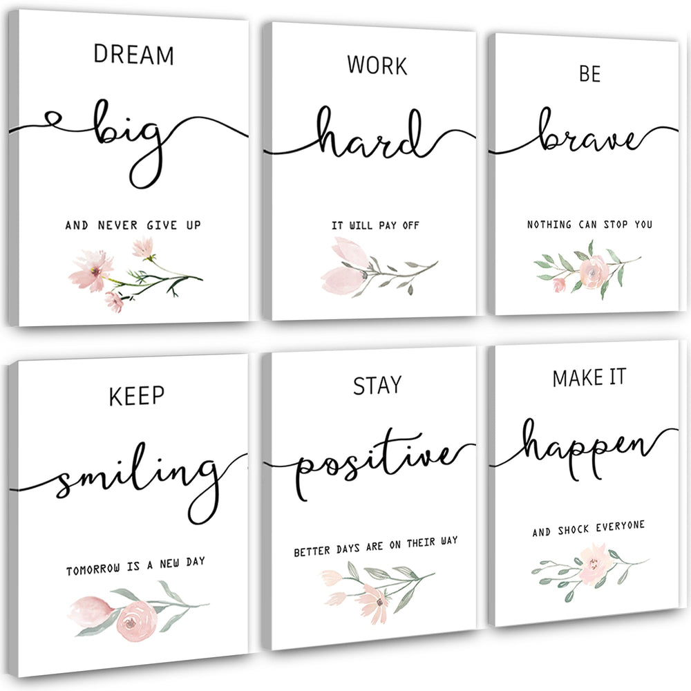 Howwii ensemble face montrant six tableaux motivants pour habiller un mur