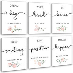 Howwii ensemble face montrant six tableaux motivants pour habiller un mur
