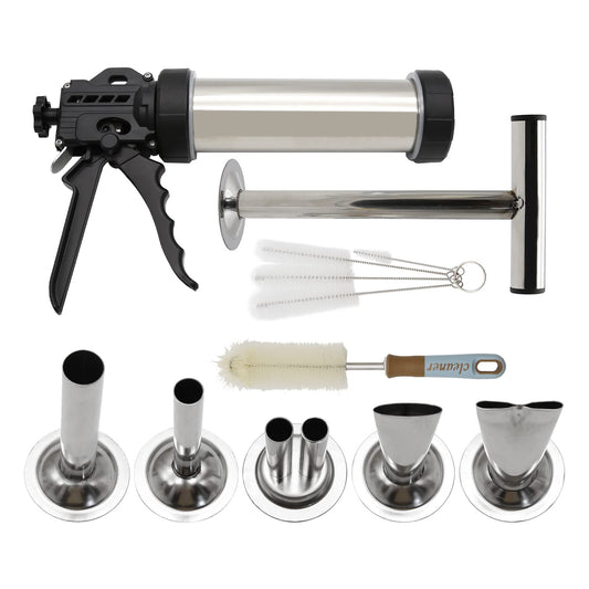 Hoypeyfiy pistolet jerky vue de face montrant un design inox pratique