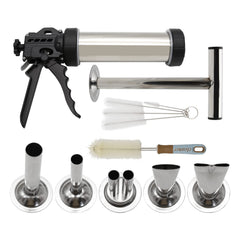 Hoypeyfiy pistolet jerky vue de face montrant un design inox pratique