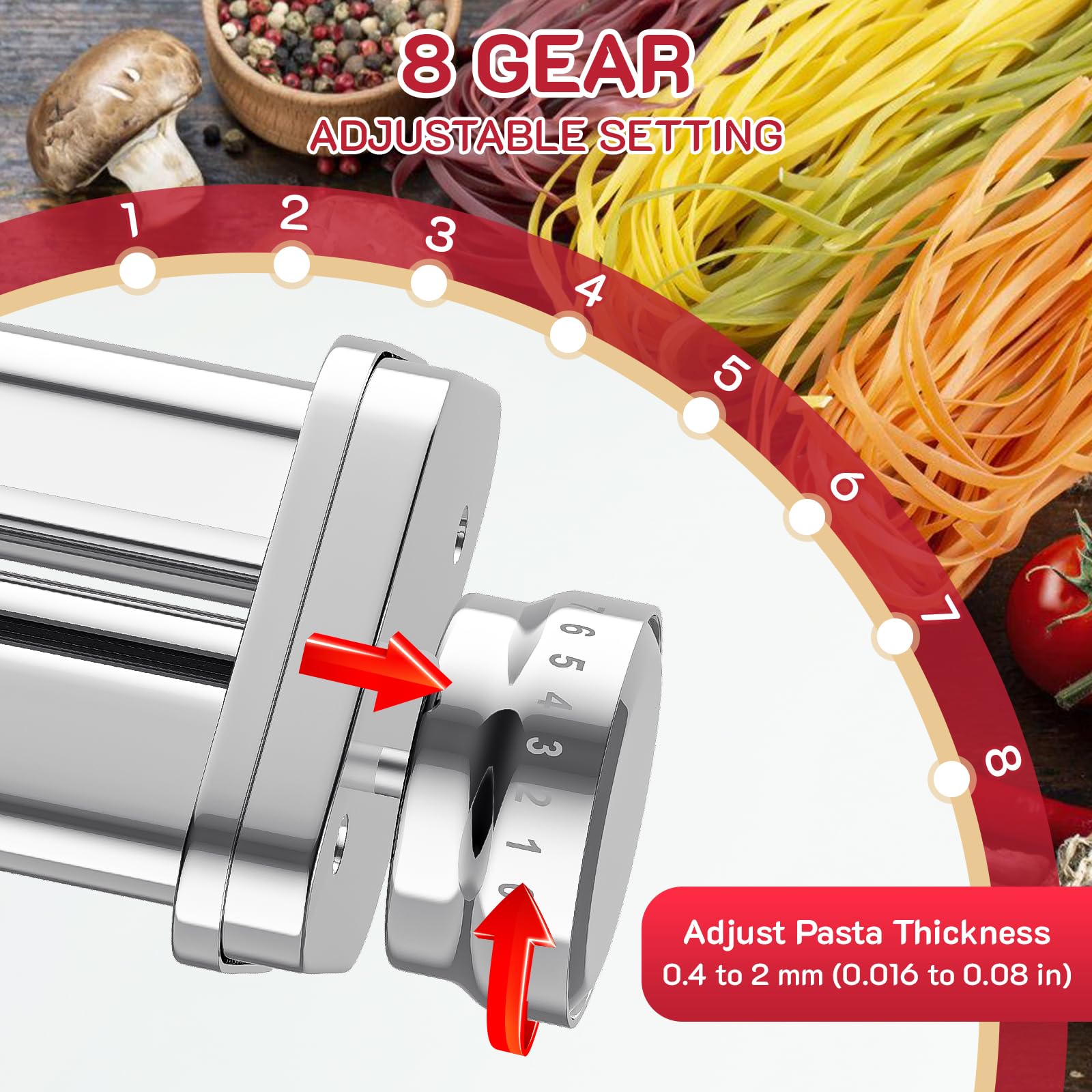HOZODO coupeur fin 1,6 mm détaillé pour spaghetti homogènes et réguliers