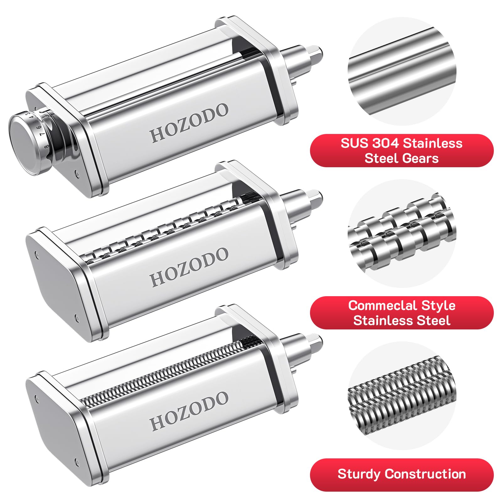 HOZODO coupeur large 6,3 mm détaillé pour fettuccine robustes et salon