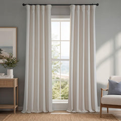 HPD Half Price Drapes panneau Birch Taupe visible frontal apportant élégance