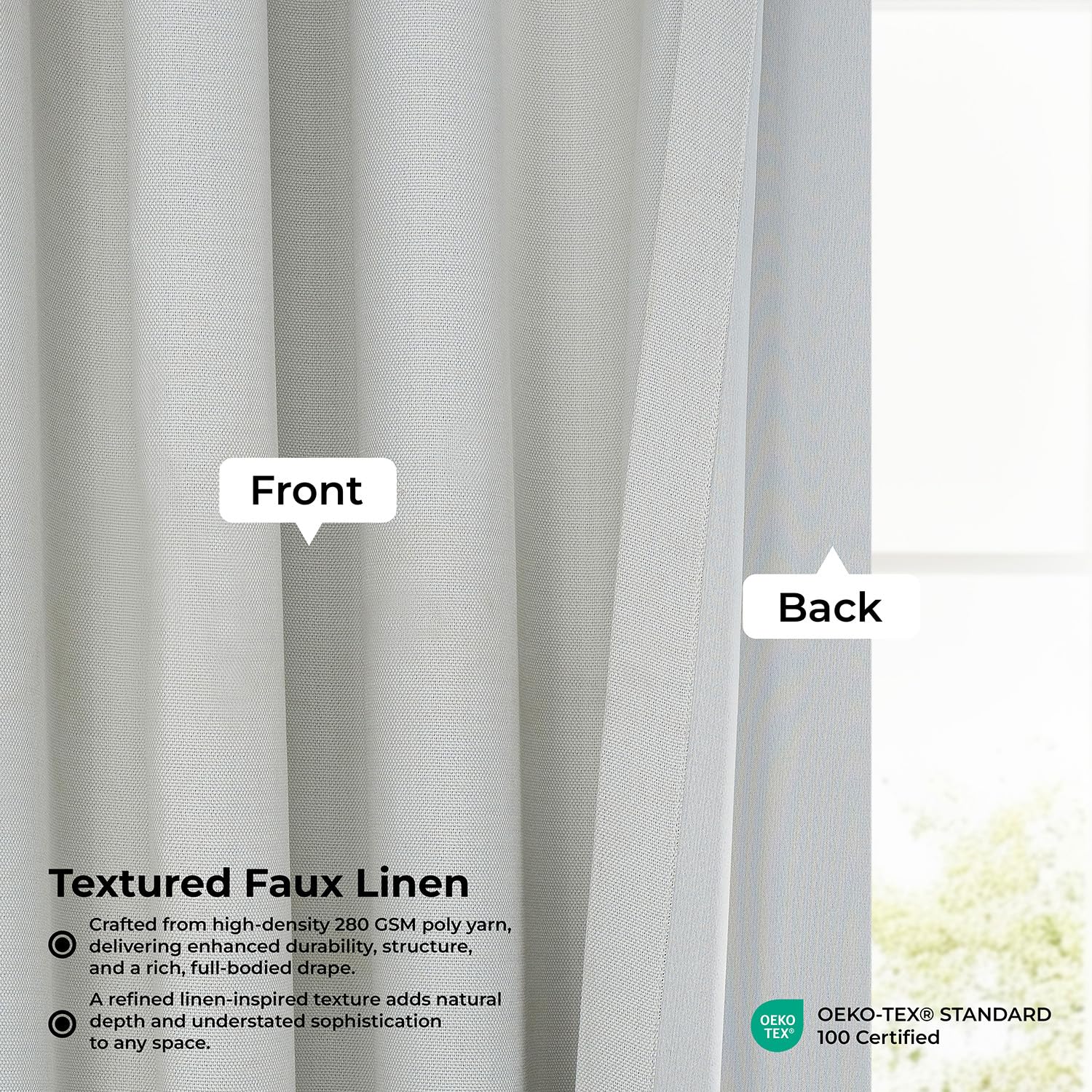HPD Half Price Drapes présentation avec anneaux et pinces pour suspension modulable
