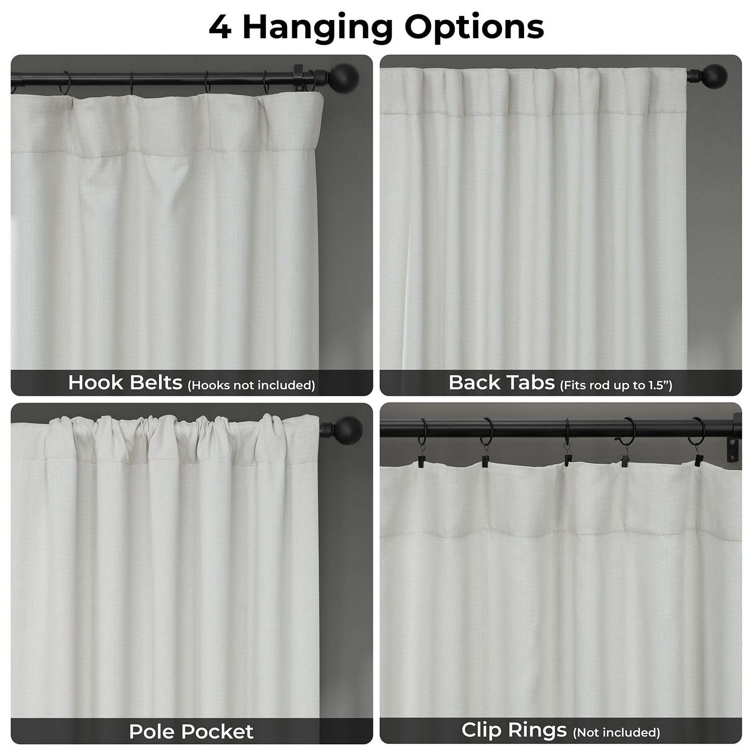 HPD Half Price Drapes comparaison d'échelle sur une fenêtre standard pour dimensions