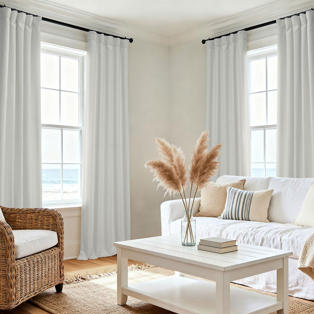 HPD Half Price Drapes gros plan texture faux lin montrant un aspect naturel