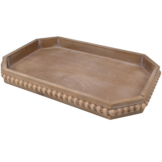 Hrastany plateau face avant en bois rustique montrant un style farmhouse chaleureux