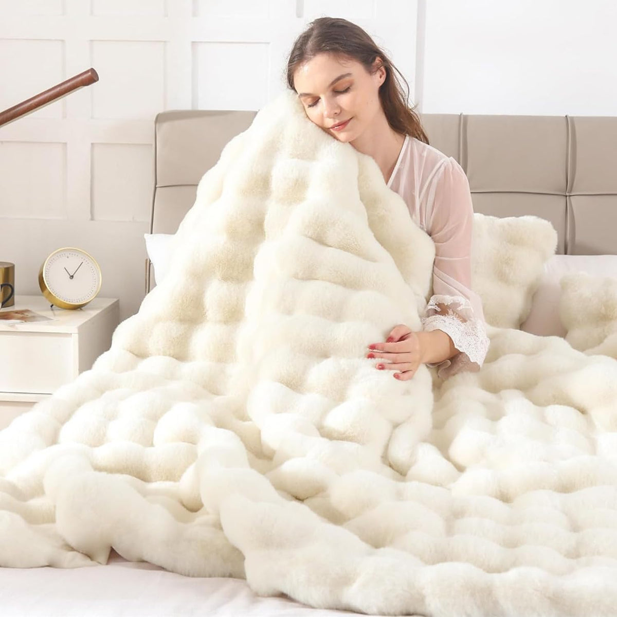 HRLMP plaid face avant crème montrant style et confort