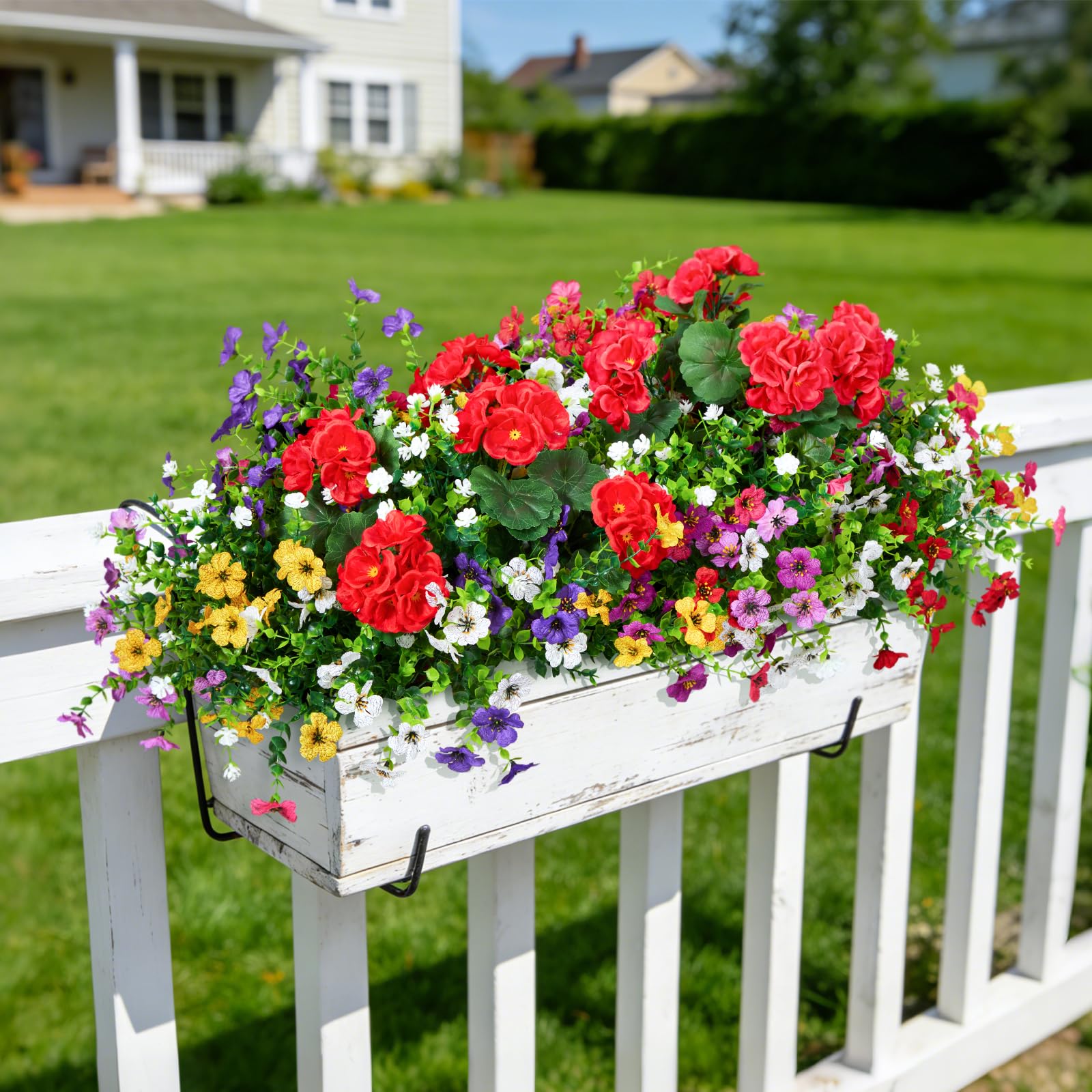 Hrobek bouquet posé sur balcon, embellit l'espace extérieur