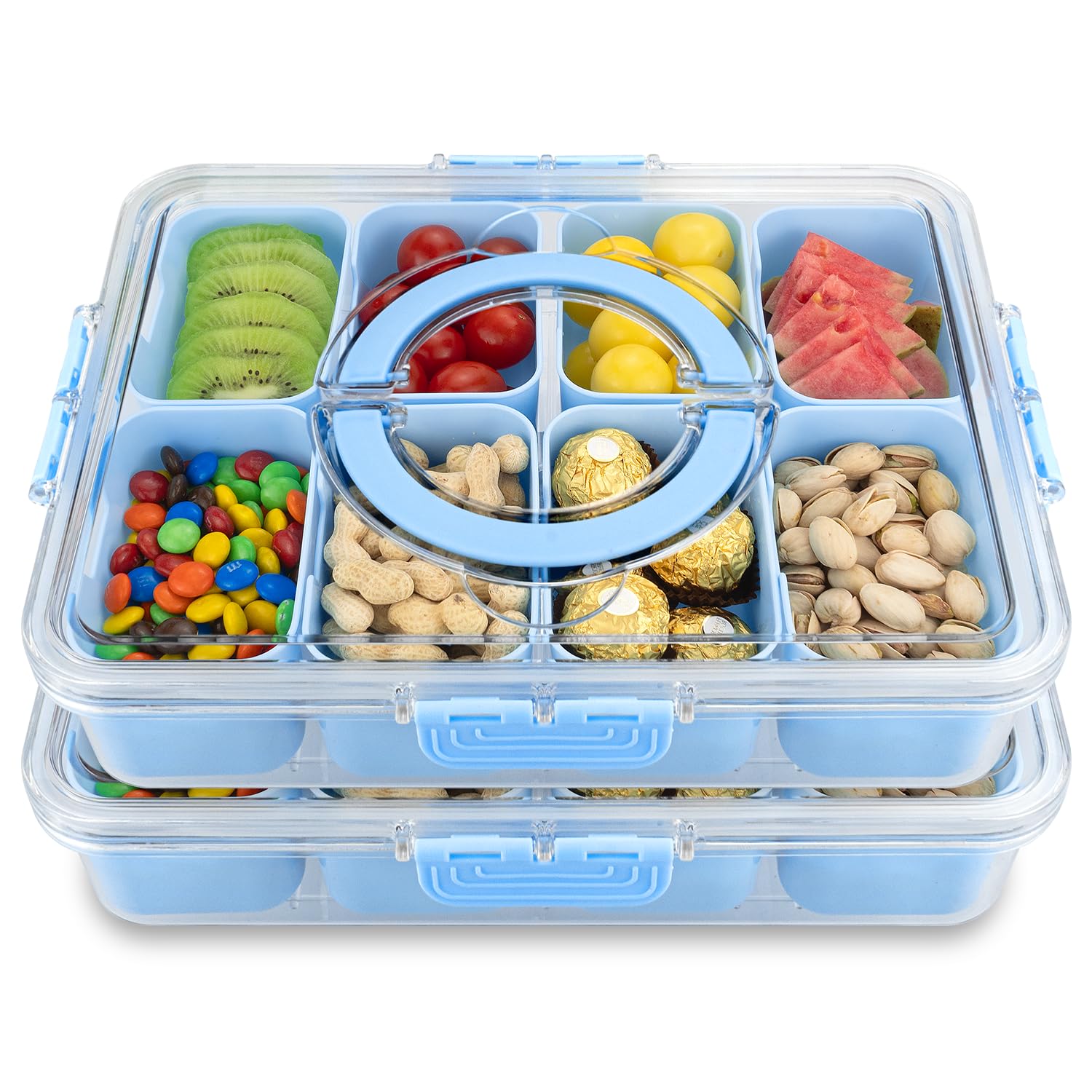 HRXFOZ ensemble des deux plateaux empilés pour rangement compact et gain de place
