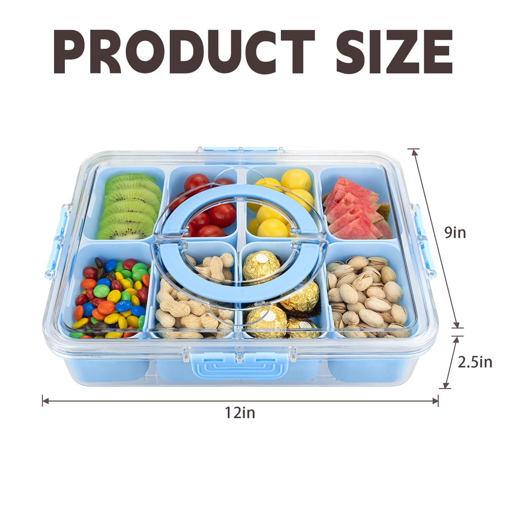 HRXFOZ vue plongeante montrant les 8 compartiments organisés pour snacks variés